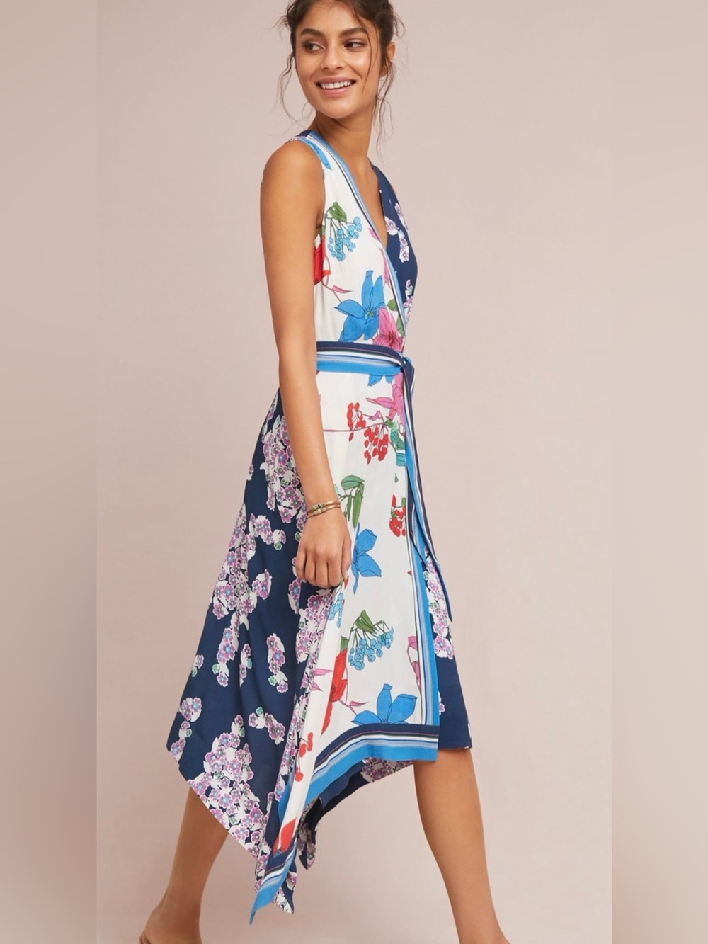 Anthropologie Maeve botanica Asymmetrical Floral Wrap Dress - Picture 2 of 9